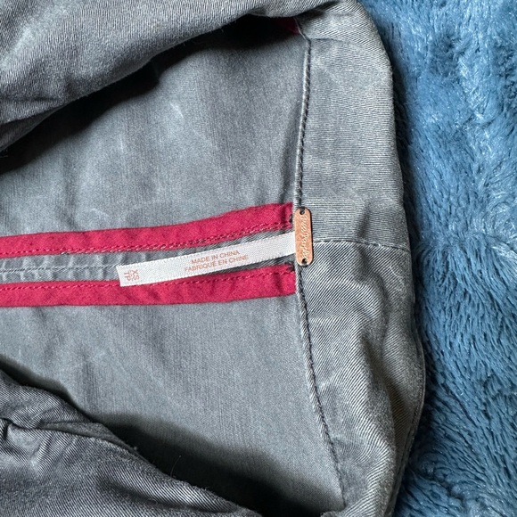 Free People Blue Jean Jacket with Embellished Shoulders - Picture 7 of 8